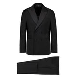 Abito doppiopetto fresco di lana stretch 44 / NERO