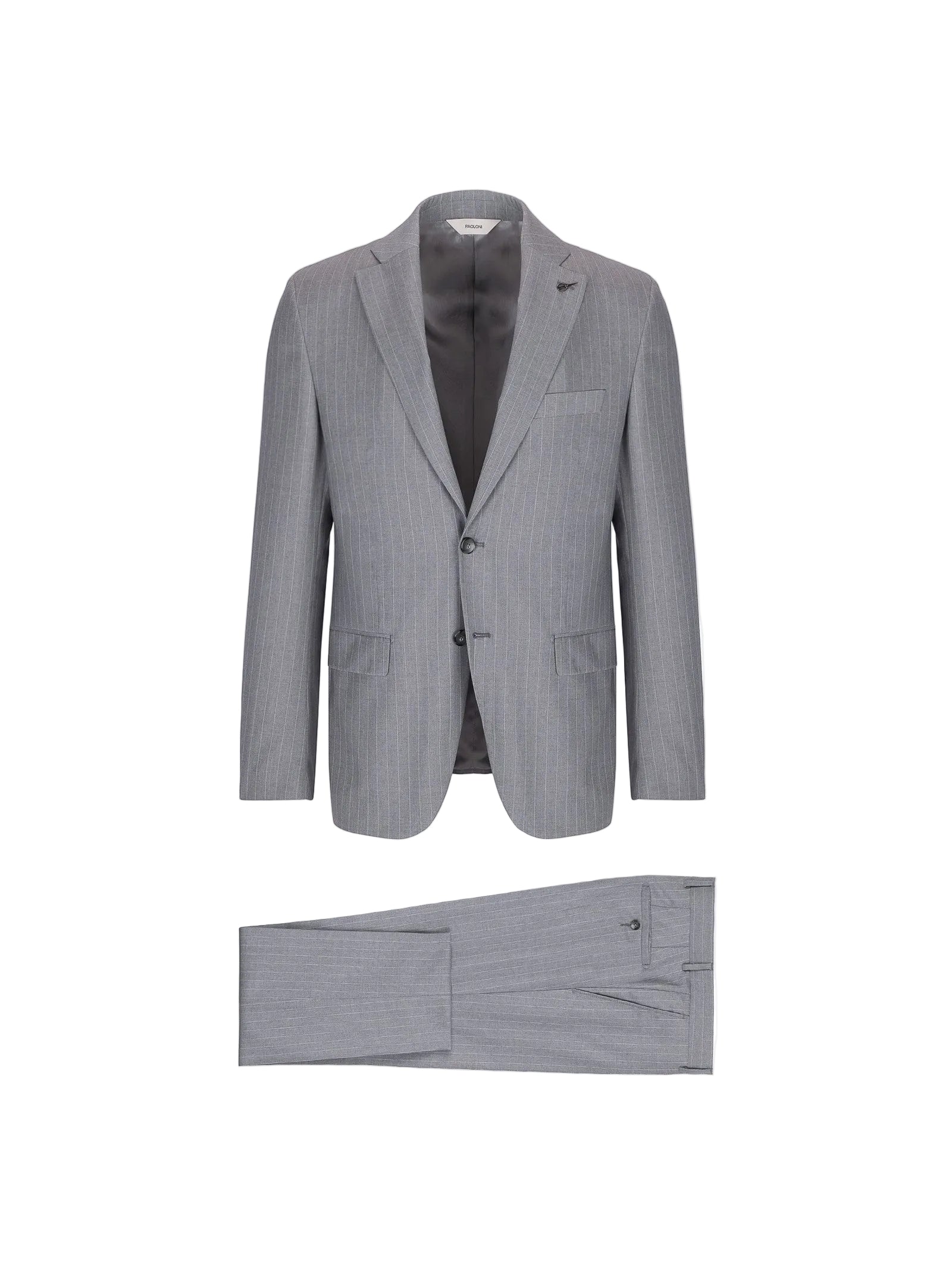 Abito gessato lana vergine super 100`s 44 / GRIGIO