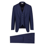 Abito con gilet fresco di lana stretch 44 / BLU
