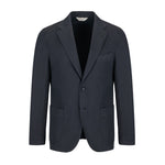 Giacca sfoderata misto cotone lino stretch 44 / BLU