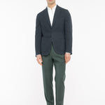 Giacca sfoderata misto cotone lino stretch 44 / BLU