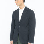 Giacca sfoderata misto cotone lino stretch 44 / BLU