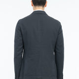 Giacca sfoderata misto cotone lino stretch 44 / BLU