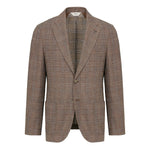 Giacca sfoderata macro check misto lana cotone 44 / MARRONE