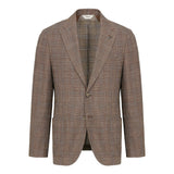 Giacca sfoderata macro check misto lana cotone 44 / MARRONE