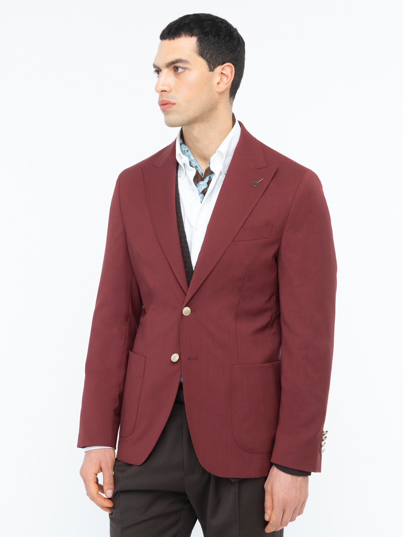 Giacca sfoderata fresco di lana stretch 44 / ROSSO