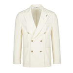Giacca doppiopetto micro texture lana vergine super 110`s 44 / BIANCO