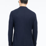 Giacca jersey lavorazione nido d`ape pura lana 44 / BLU
