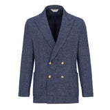Giacca maglia doppiopetto cotone melangè 44 / BLU