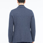 Giacca maglia doppiopetto cotone melangè 44 / BLU