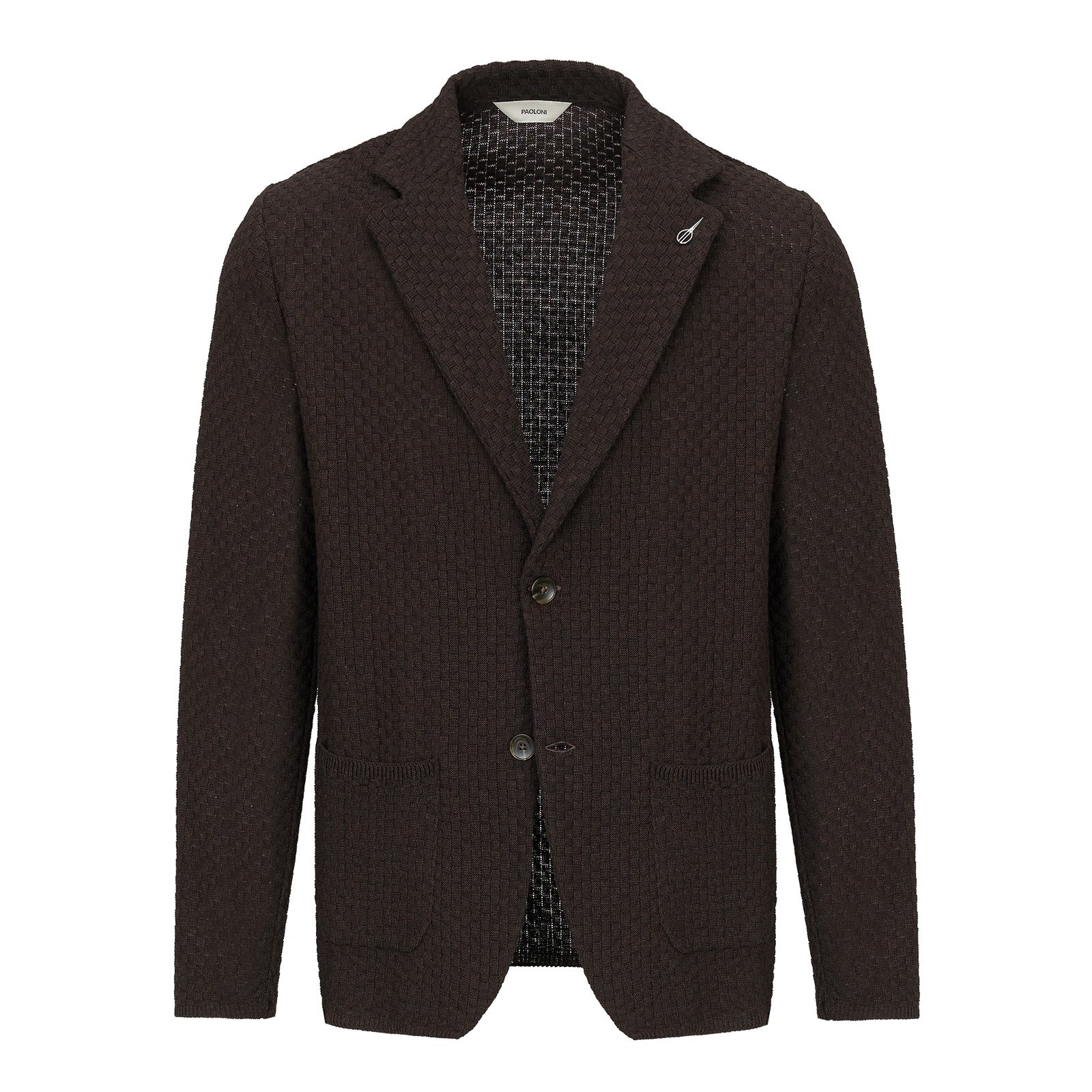Giacca maglia lavorazione a maglia waffle misto cotone 44 / MARRONE