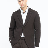 Giacca maglia lavorazione a maglia waffle misto cotone 44 / MARRONE