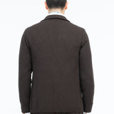 Giacca maglia lavorazione a maglia waffle misto cotone 44 / MARRONE