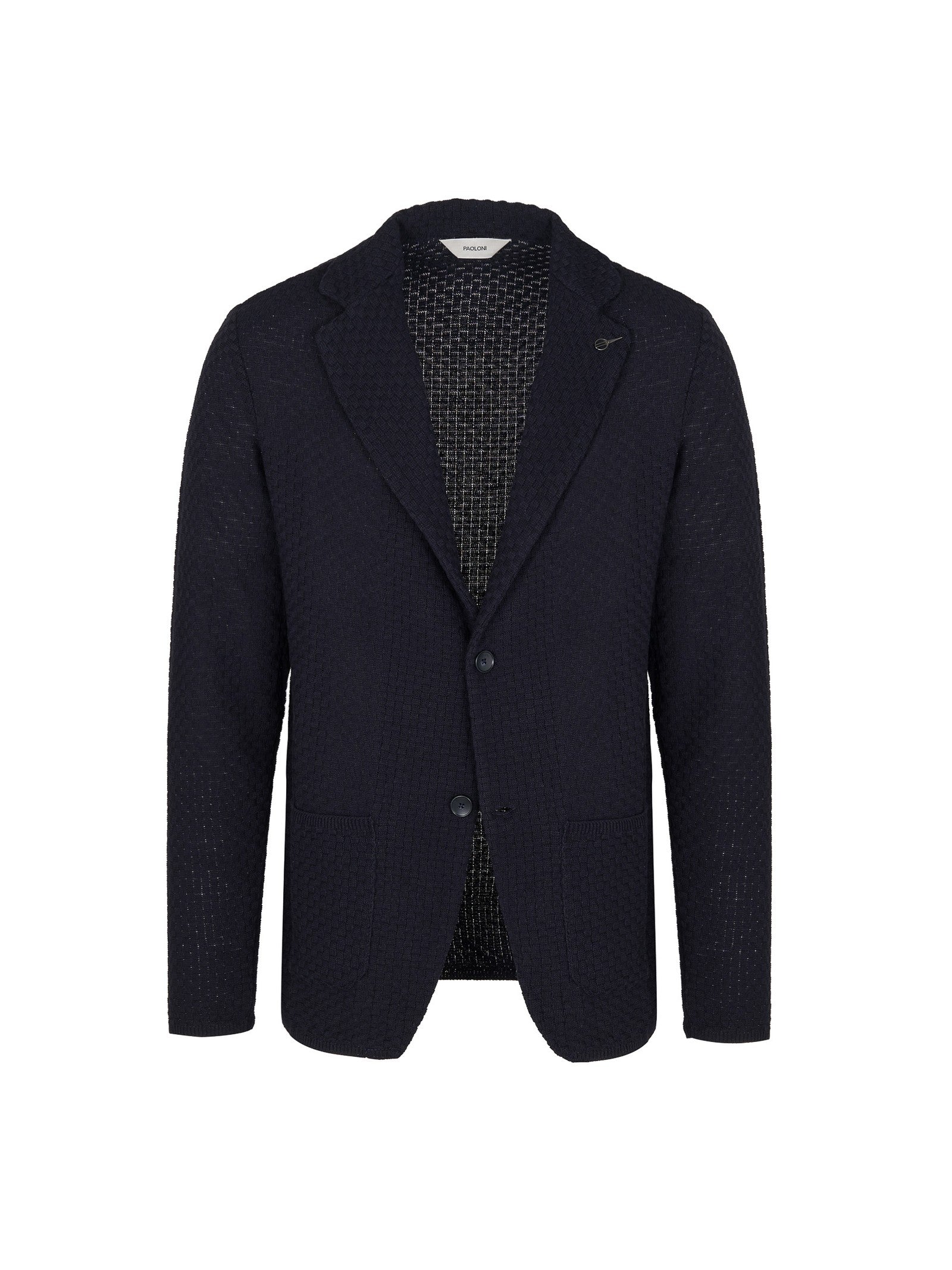 Giacca maglia lavorazione a maglia waffle misto cotone 44 / BLU