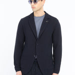 Giacca maglia lavorazione a maglia waffle misto cotone 44 / BLU