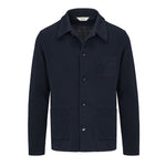 Overshirt in maglia piquet misto lana 44 / BLU