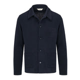Overshirt in maglia piquet misto lana 44 / BLU