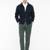 Overshirt in maglia piquet misto lana 44 / BLU