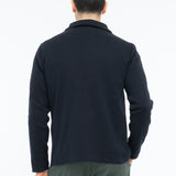 Overshirt in maglia piquet misto lana 44 / BLU