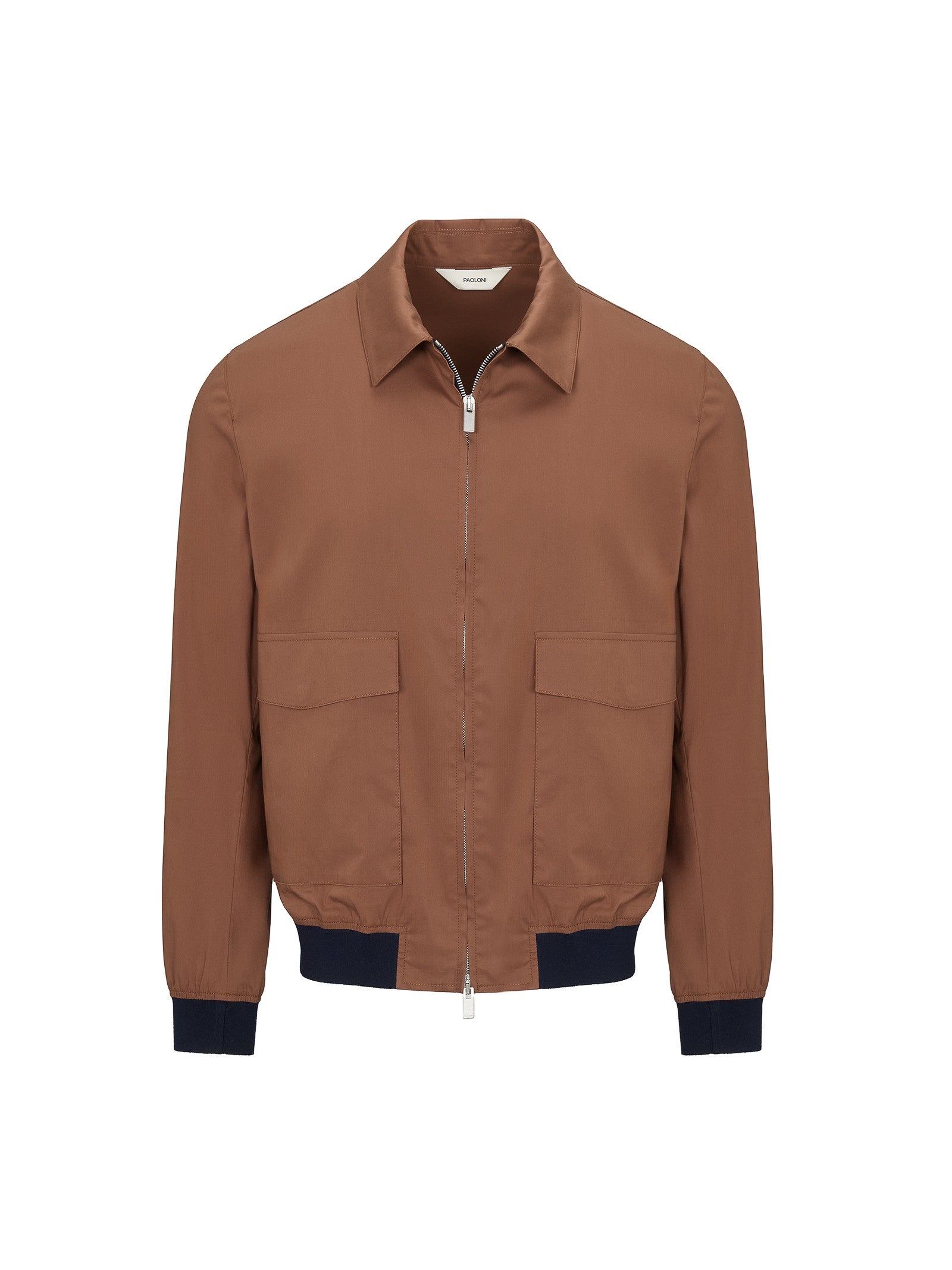 Bomber raso misto cotone stretch 44 / MARRONE