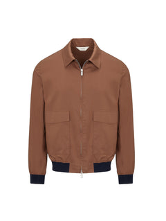 Bomber raso misto cotone stretch 44 / MARRONE