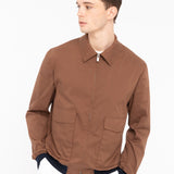 Bomber raso misto cotone stretch 44 / MARRONE