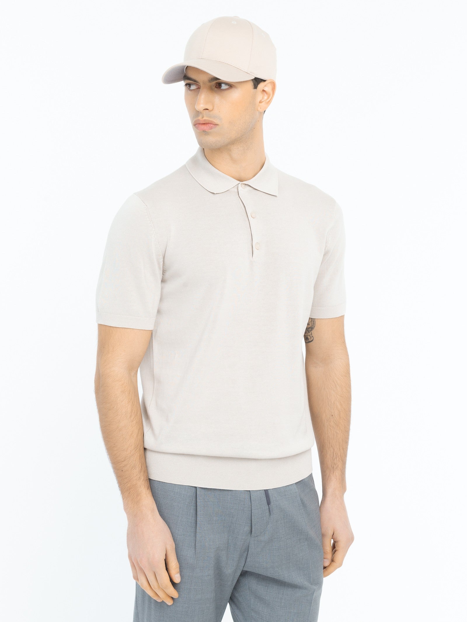 Polo in maglia jersey di cotone 3XL / BEIGE
