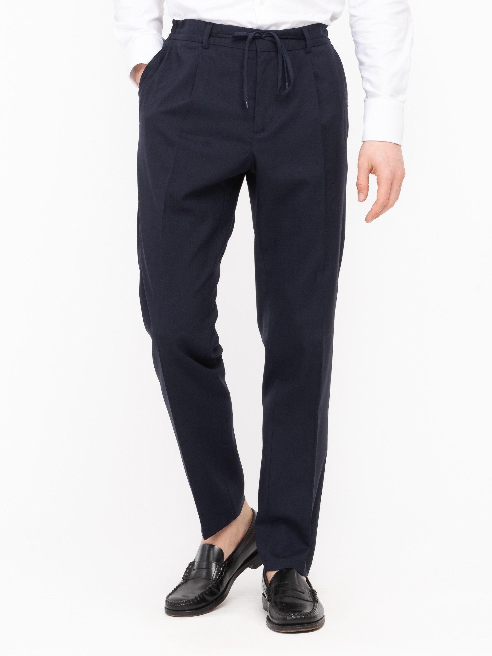 Pantalone jogging fresco di lana stretch 44 / BLU