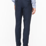 Pantalone pinces in lino 44 / BLU