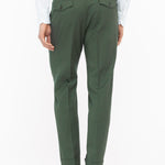 Pantalone doppia pinces fresco di lana stretch 44 / VERDE