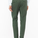 Pantalone doppia pinces fresco di lana stretch 44 / VERDE