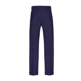 Pantalone doppia pinces fresco di lana stretch 44 / BLU
