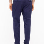 Pantalone doppia pinces fresco di lana stretch 44 / BLU