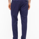 Pantalone doppia pinces fresco di lana stretch 44 / BLU