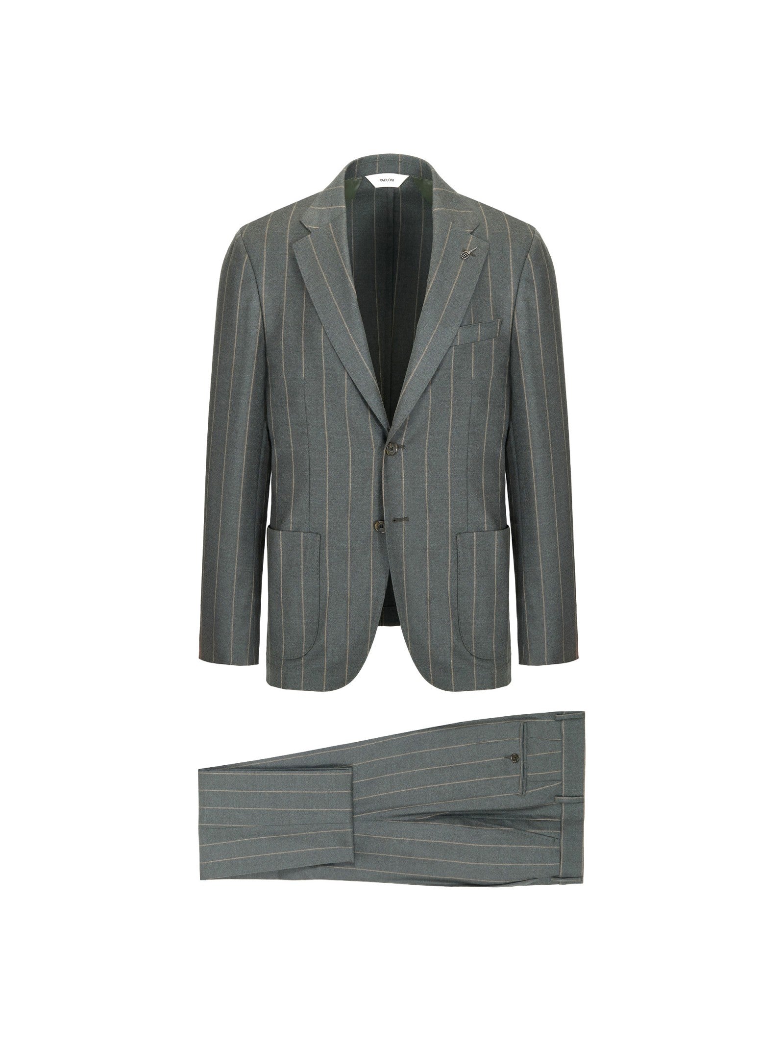 Abito gessato pura lana stretch 44 / VERDE