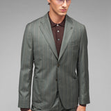 Abito gessato pura lana stretch 44 / VERDE