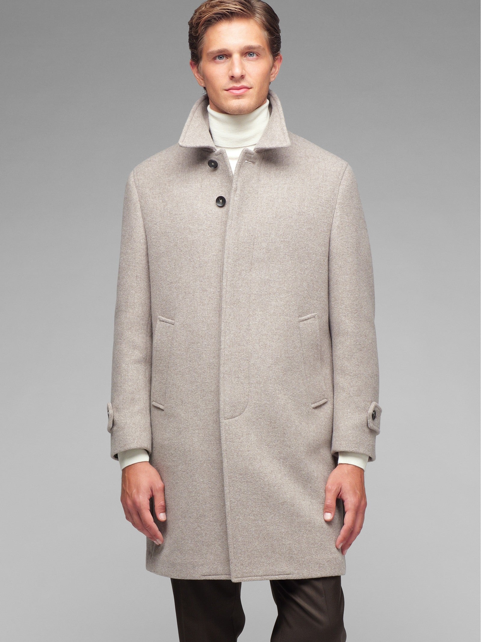 Cappotto panno misto lana cashmere 44 / MARRONE