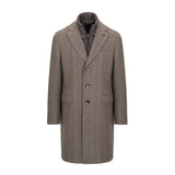 Cappotto pettorina chevron misto lana cashmere 44 / MARRONE
