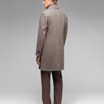 Cappotto pettorina chevron misto lana cashmere 44 / MARRONE
