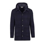 Cappotto in maglia check misto lana 44 / BLU