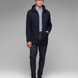 Cappotto in maglia check misto lana 44 / BLU