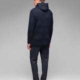 Cappotto in maglia check misto lana 44 / BLU