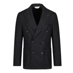 Giacca doppiopetto flanella di lana stretch 44 / NERO