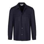 Overshirt in flanella di lana stretch 44 / BLU
