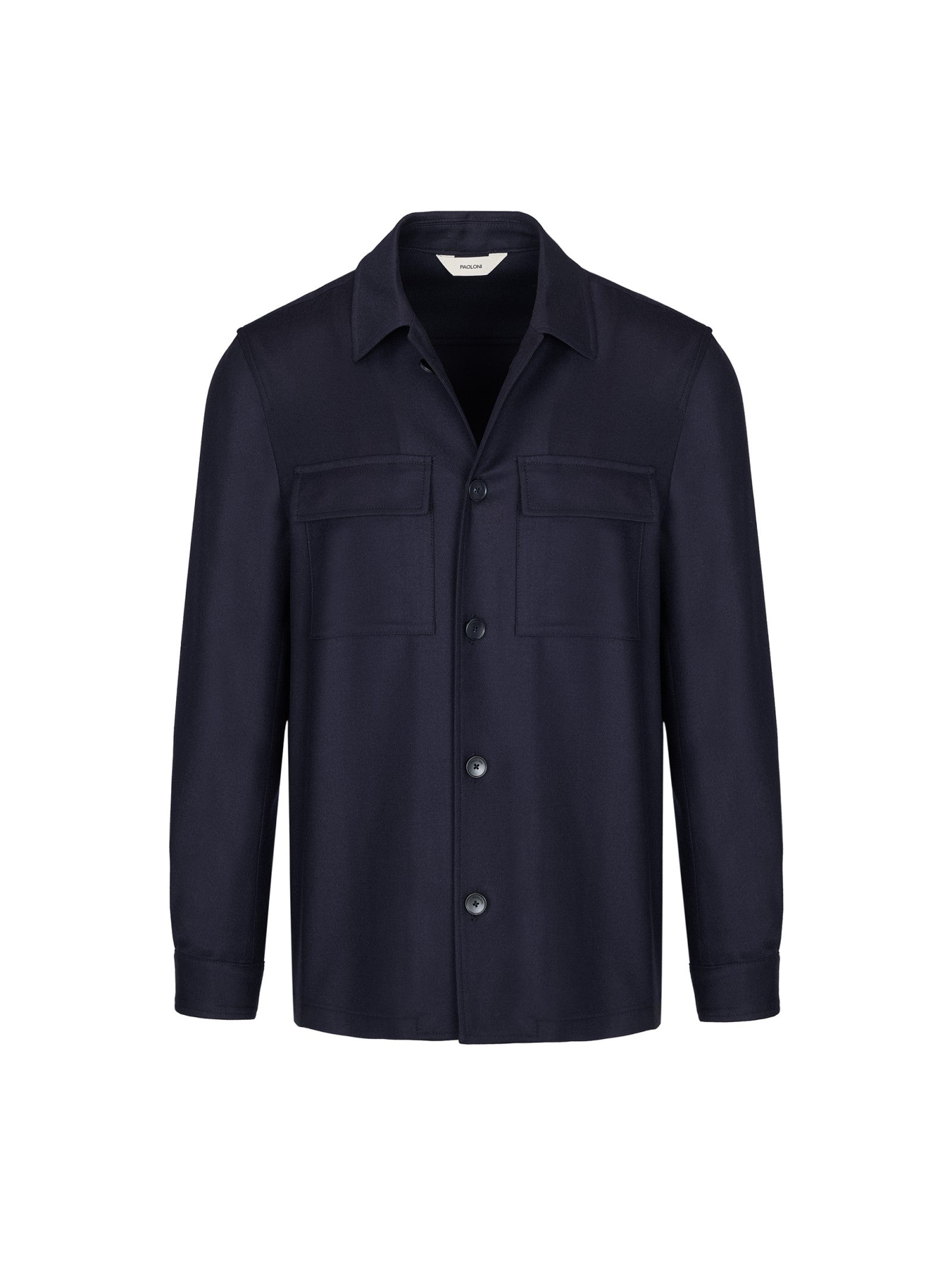 Overshirt in flanella di lana stretch 44 / BLU