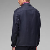 Overshirt in flanella di lana stretch 44 / BLU