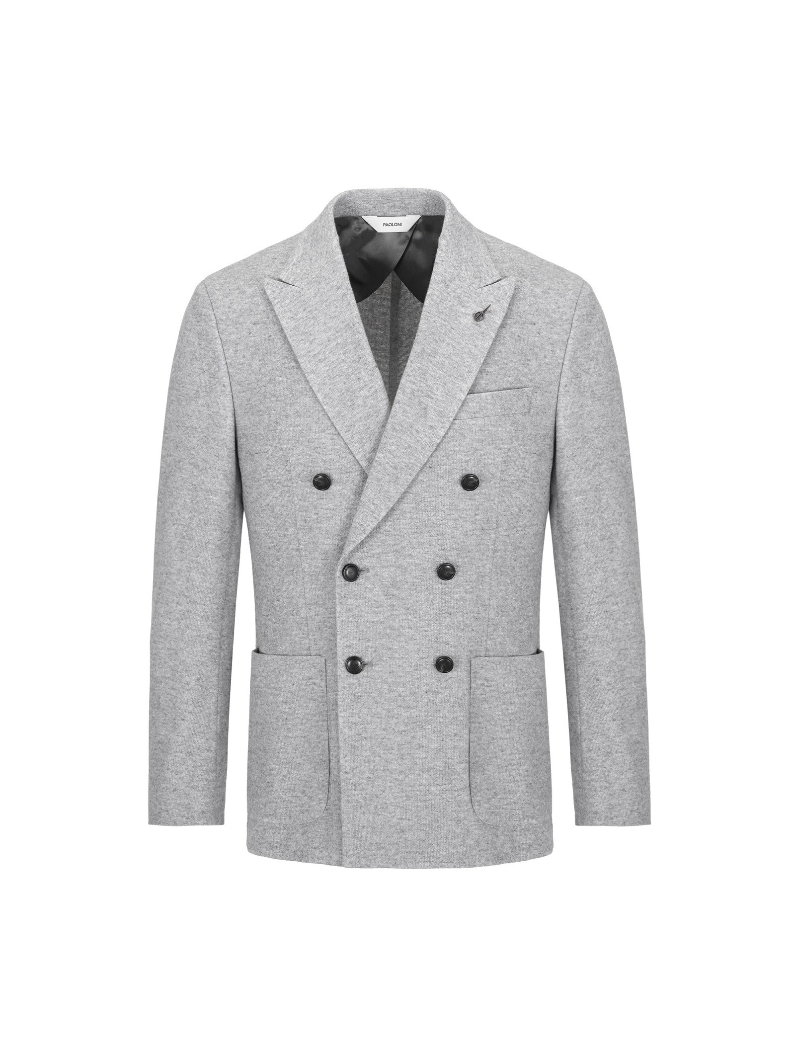 Giacca doppiopetto jersey misto lana cashmere 44 / GRIGIO