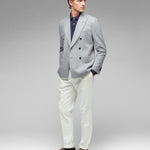 Giacca doppiopetto jersey misto lana cashmere 44 / GRIGIO