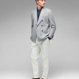Giacca doppiopetto jersey misto lana cashmere 44 / GRIGIO