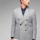 Giacca doppiopetto jersey misto lana cashmere 44 / GRIGIO